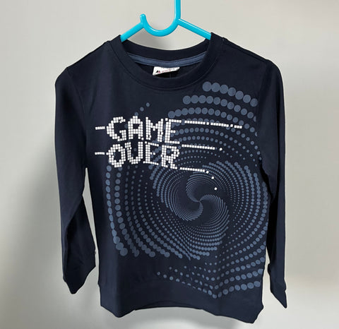 T-krekls ar garām piedurknēm, “Game Over”, tumši zils
