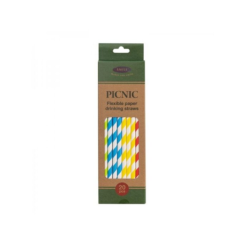 Papīra salmiņi, 20gab/iep, krāsaini