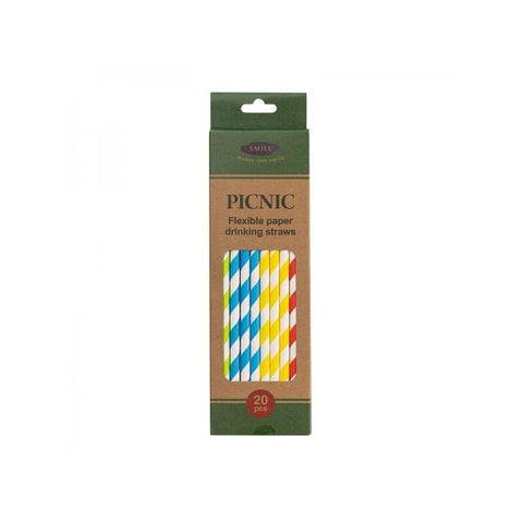 Papīra salmiņi, 20gab/iep, krāsaini