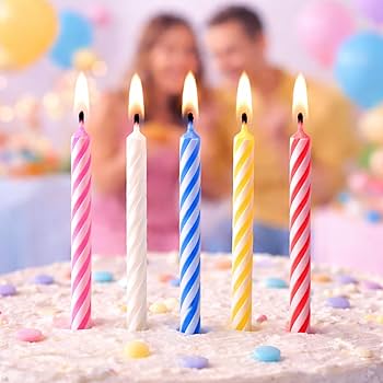 Kūku svecītes Colorparty, 24gab/iep