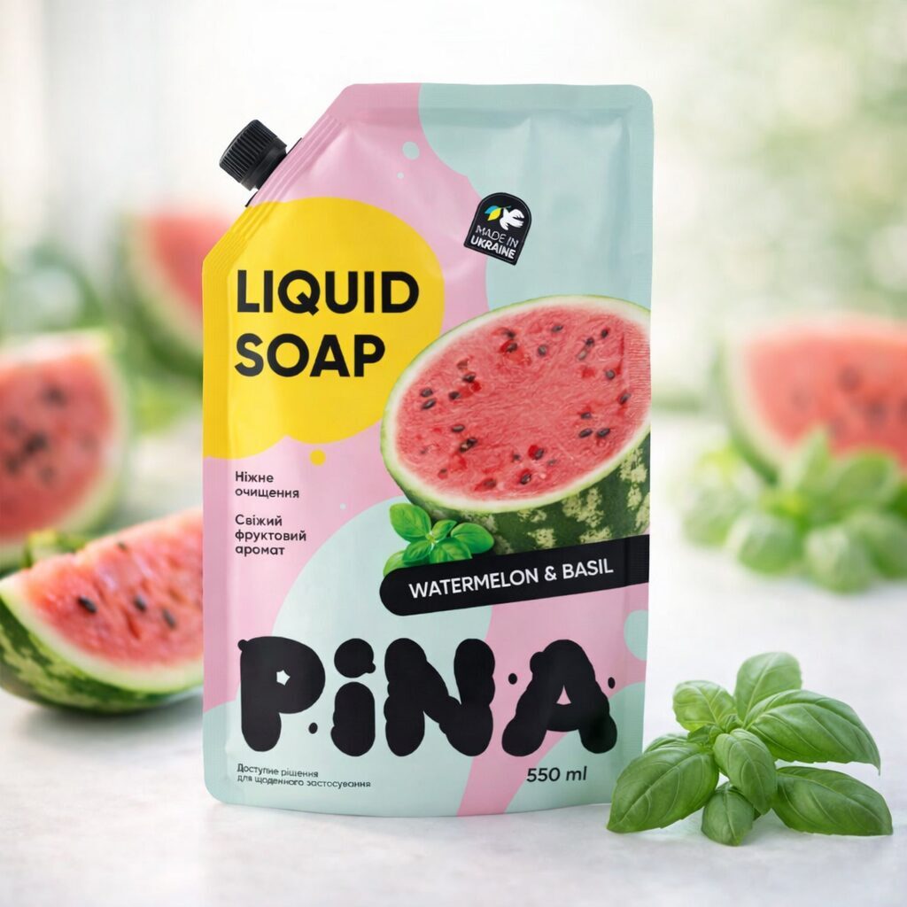 PINA šķidrās roku ziepes "Arbūzs & baziliks" 550ml