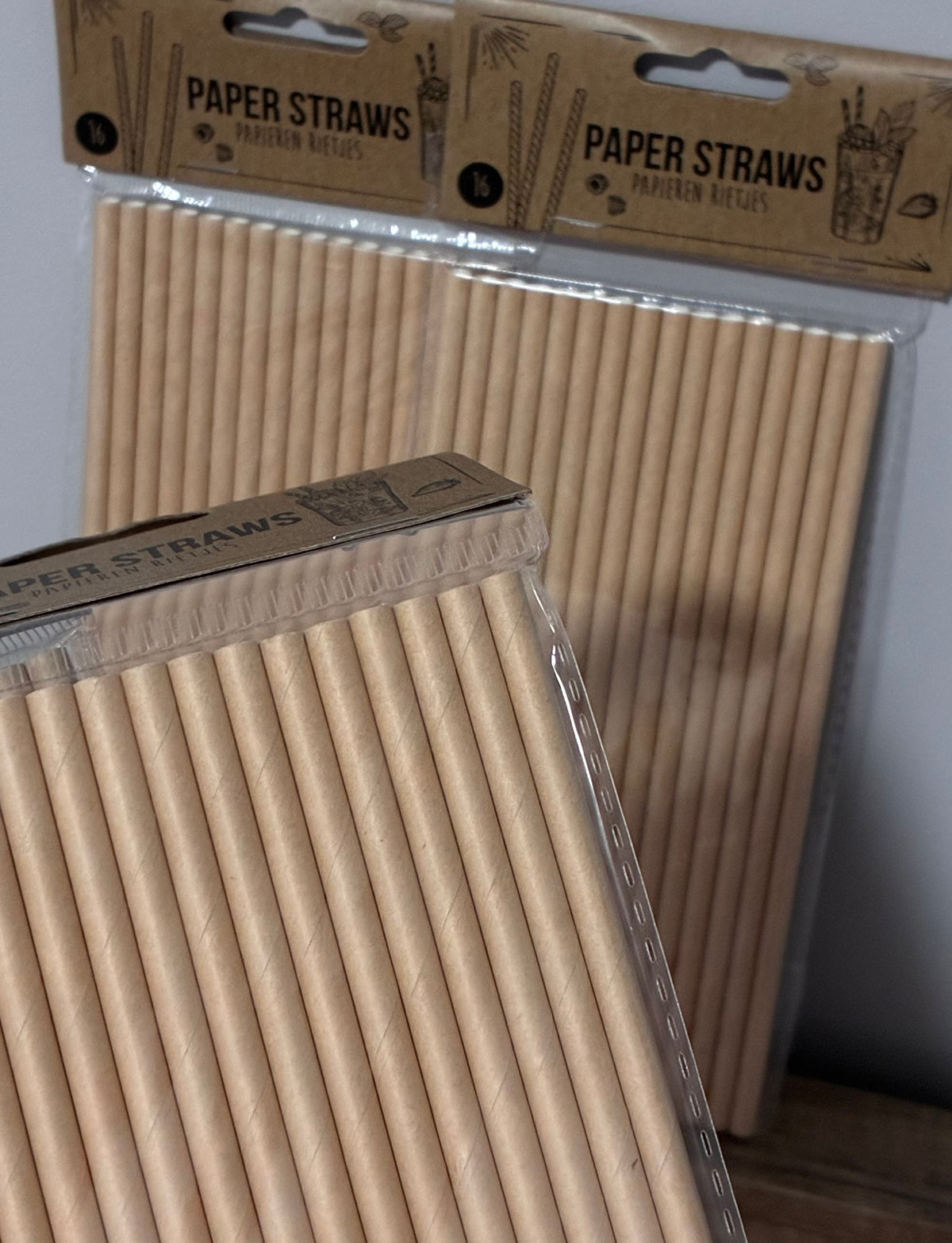 Papīra salmiņi, 16gab/iep, brūni